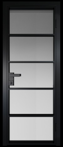 Межкомнатная дверь 14AG Черный матовый RAL9005 стекло Матовое    Profil Doors