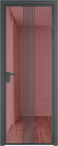 Межкомнатная дверь 18AG  стекло Розовое шпион    Profil Doors