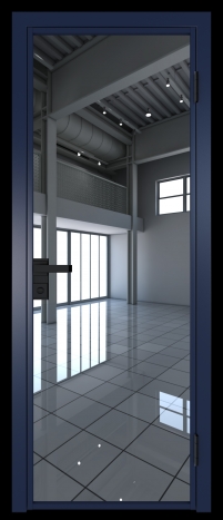 Межкомнатная дверь 1AG Cиний матовый RAL5003 стекло Зеркало    Profil Doors