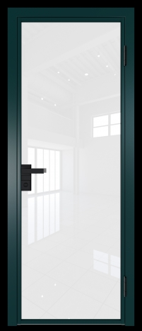 Межкомнатная дверь 1AG Зеленый матовый RAL6004 стекло Белый триплекс    Profil Doors