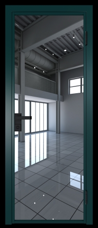 Межкомнатная дверь 1AG Зеленый матовый RAL6004 стекло Зеркало    Profil Doors