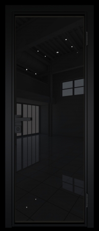 Межкомнатная дверь 1AG Черный матовый RAL9005 стекло Черный триплекс    Profil Doors