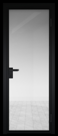 Межкомнатная дверь 1AG Черный матовый RAL9005 стекло Прозрачное    Profil Doors