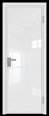 Межкомнатная дверь 1AG Белый матовый RAL9003 стекло Белый триплекс    Profil Doors