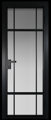 Межкомнатная дверь 8AG Черный матовый RAL9005 стекло Матовое    Profil Doors
