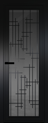 Межкомнатная дверь 1AGP Черный матовый RAL9005 стекло Тонированное  вставка Рисунок 6  Profil Doors