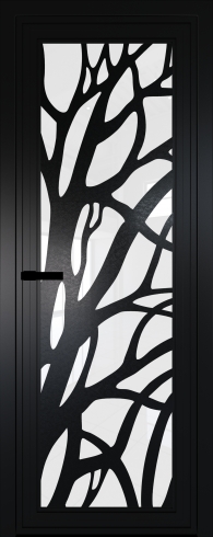 Межкомнатная дверь 1AGP Черный матовый RAL9005 стекло Белый триплекс  вставка Рисунок 2  Profil Doors