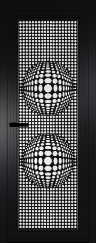 Межкомнатная дверь 1AGP Черный матовый RAL9005 стекло Белый триплекс  вставка Рисунок 3  Profil Doors