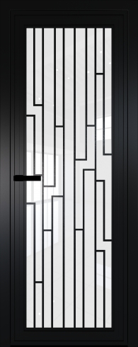 Межкомнатная дверь 1AGP Черный матовый RAL9005 стекло Белый триплекс  вставка Рисунок 5  Profil Doors