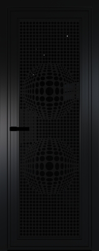 Межкомнатная дверь 1AGP Черный матовый RAL9005 стекло Черный триплекс  вставка Рисунок 3  Profil Doors