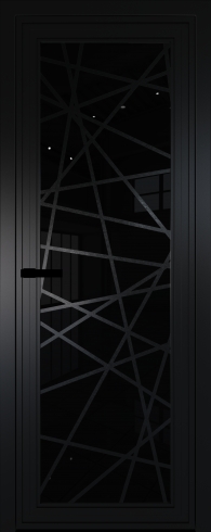Межкомнатная дверь 1AGP Черный матовый RAL9005 стекло Черный триплекс  вставка Рисунок 4  Profil Doors