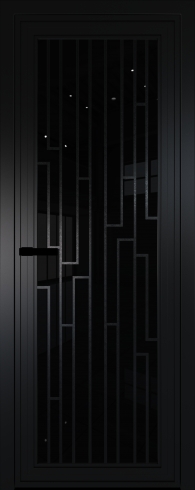 Межкомнатная дверь 1AGP Черный матовый RAL9005 стекло Черный триплекс  вставка Рисунок 5  Profil Doors