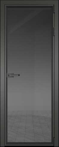 Межкомнатная дверь 1AV Серая ночь стекло Тонированное    Profil Doors