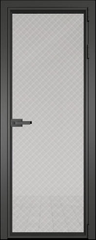 Межкомнатная дверь 1AV Серая ночь стекло Ромб белый    Profil Doors