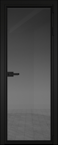 Межкомнатная дверь 1AV Черный матовый RAL9005 стекло Тонированное    Profil Doors