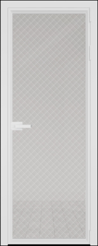 Межкомнатная дверь 1AV Белый матовый RAL9003 стекло Ромб белый    Profil Doors