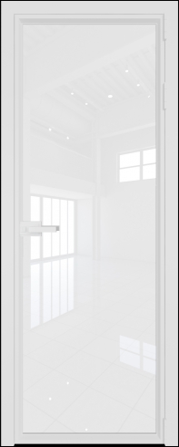 Межкомнатная дверь 1AV Белый матовый RAL9003 стекло Белый триплекс    Profil Doors