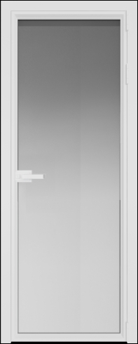 Межкомнатная дверь 1AV Белый матовый RAL9003 стекло Матовое    Profil Doors