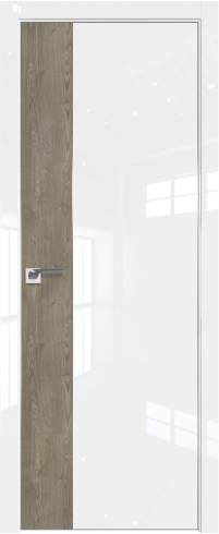 Межкомнатная дверь 24LE Белый люкс стекло Каштан темный   кромка Матовая Profil Doors