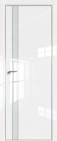 Межкомнатная дверь 18LE Белый люкс стекло Lacobel Белый лак   кромка Матовая Profil Doors