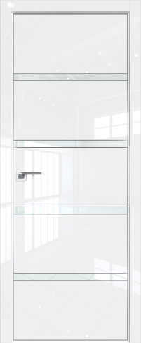 Межкомнатная дверь 23LE Белый люкс стекло Lacobel Белый лак   кромка Матовая Profil Doors