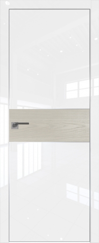 Межкомнатная дверь 104LК Белый люкс   вставка Дуб SKY Белёный кромка Матовая с 4-х сторон Profil Doors