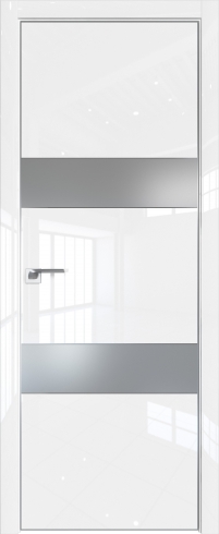 Межкомнатная дверь 134LK Белый люкс стекло Lacobel Серебряный лак   кромка Матовая с 4-х сторон Profil Doors