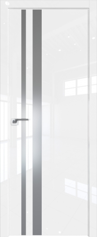 Межкомнатная дверь 16LK Белый люкс стекло Lacobel Серебряный лак   кромка ABS в цвет с 4-х сторон Profil Doors