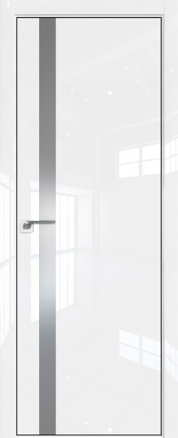 Межкомнатная дверь 6LK Белый люкс стекло Lacobel Серебряный лак   кромка Black Edition с 4-х сторон Profil Doors