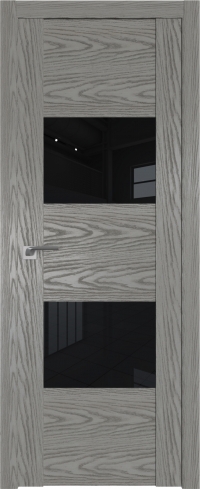 Межкомнатная дверь 21N Дуб SKY Denim стекло Lacobel Черный лак    Profil Doors