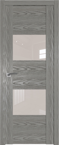 Межкомнатная дверь 21N Дуб SKY Denim стекло Lacobel Перламутровый лак    Profil Doors