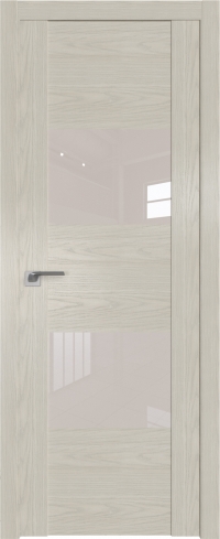 Межкомнатная дверь 21N Дуб SKY Белёный стекло Lacobel Перламутровый лак    Profil Doors