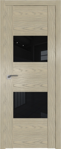 Межкомнатная дверь 21N Дуб SKY Крем стекло Lacobel Черный лак    Profil Doors