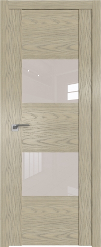 Межкомнатная дверь 21N Дуб SKY Крем стекло Lacobel Перламутровый лак    Profil Doors