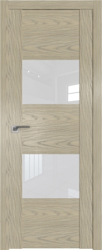 Межкомнатная дверь 21N Дуб SKY Крем стекло Лак классик    Profil Doors