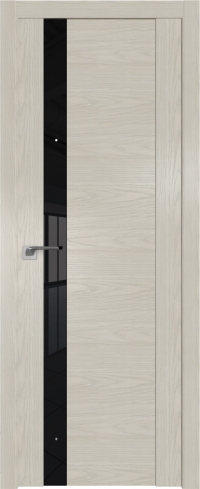 Межкомнатная дверь 62N Дуб SKY Белёный стекло Lacobel Черный лак    Profil Doors