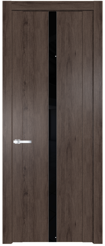 Межкомнатная дверь 1.8NO Дуб Тобакко стекло Черный лак    Profil Doors