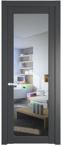 Межкомнатная дверь 1.1.2PD Графит (Pantone 425С) стекло Матовое    Profil Doors