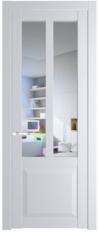 Межкомнатная дверь 1.8.2PD Вайт (RAL 110 96 02) стекло Матовое    Profil Doors