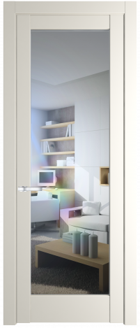 Межкомнатная дверь 1.1.2PM Перламутр белый стекло Матовое    Profil Doors