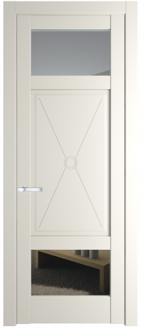 Межкомнатная дверь 1.3.2PM Перламутр белый стекло Матовое    Profil Doors