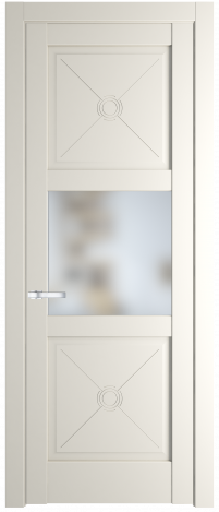 Межкомнатная дверь 1.4.2PM Перламутр белый стекло Матовое    Profil Doors