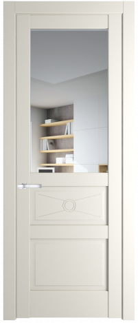 Межкомнатная дверь 1.5.2PM Перламутр белый стекло Матовое    Profil Doors