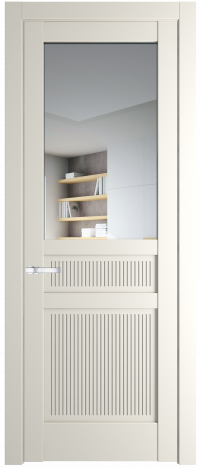 Межкомнатная дверь 2.3.2PM Перламутр белый стекло Матовое    Profil Doors
