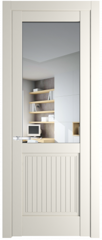 Межкомнатная дверь 3.2.2PM Перламутр белый стекло Матовое    Profil Doors