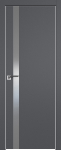 Межкомнатная дверь 6SMK Серый матовый стекло Lacobel Серебряный лак   кромка White Edition с 4-х сторон Profil Doors