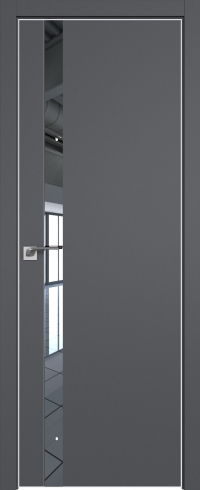 Межкомнатная дверь 6SMK Серый матовый стекло Зеркало   кромка White Edition с 4-х сторон Profil Doors