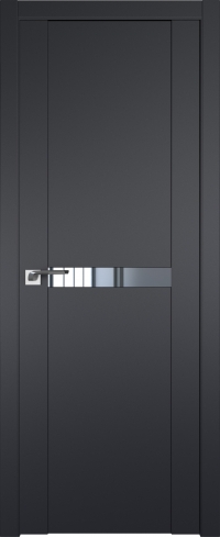 Межкомнатная дверь 2.01U Черный матовый стекло Зеркало    Profil Doors