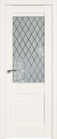 Межкомнатная дверь 2U ДаркВайт стекло Ромб    Profil Doors