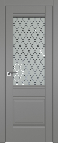 Межкомнатная дверь 2U Грей стекло Ромб    Profil Doors